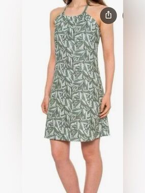 NWT Eddie Bauer 50+ UPF Dusty Olive Palms Sundress. Gorgeous! Extra Large